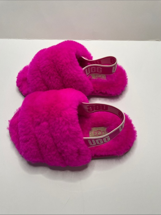 UGG Other - NWOT UGG.  Kids Plush Fuzzy Slide Slippers - Pink.  Size 9